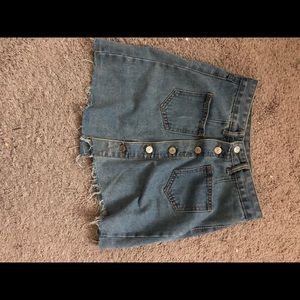 Denim Button Up Skirt